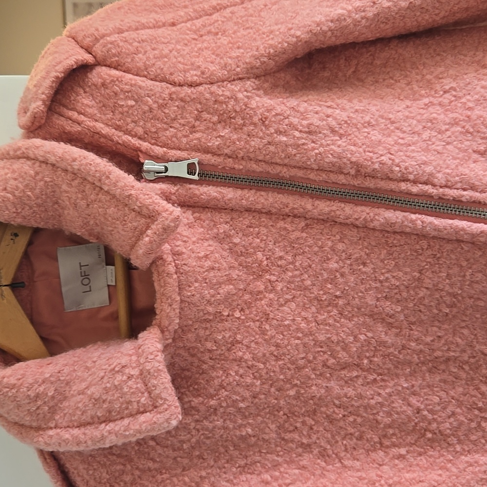 LOFT Women's Pink Teddy Jacket - Picture 5 of 16